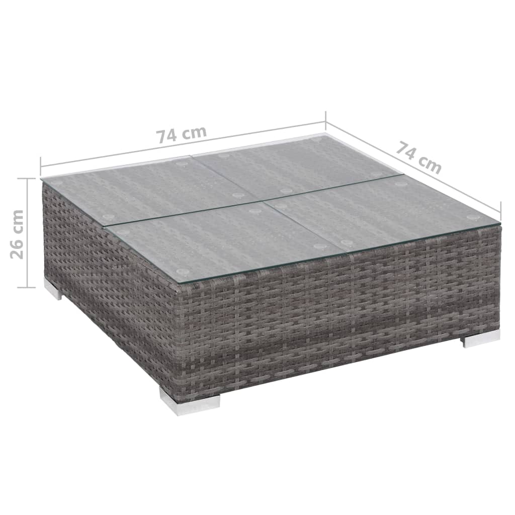 Set de muebles de jardín 6 pzas y cojines ratán sintético gris