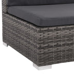 Set de muebles de jardín 6 pzas y cojines ratán sintético gris
