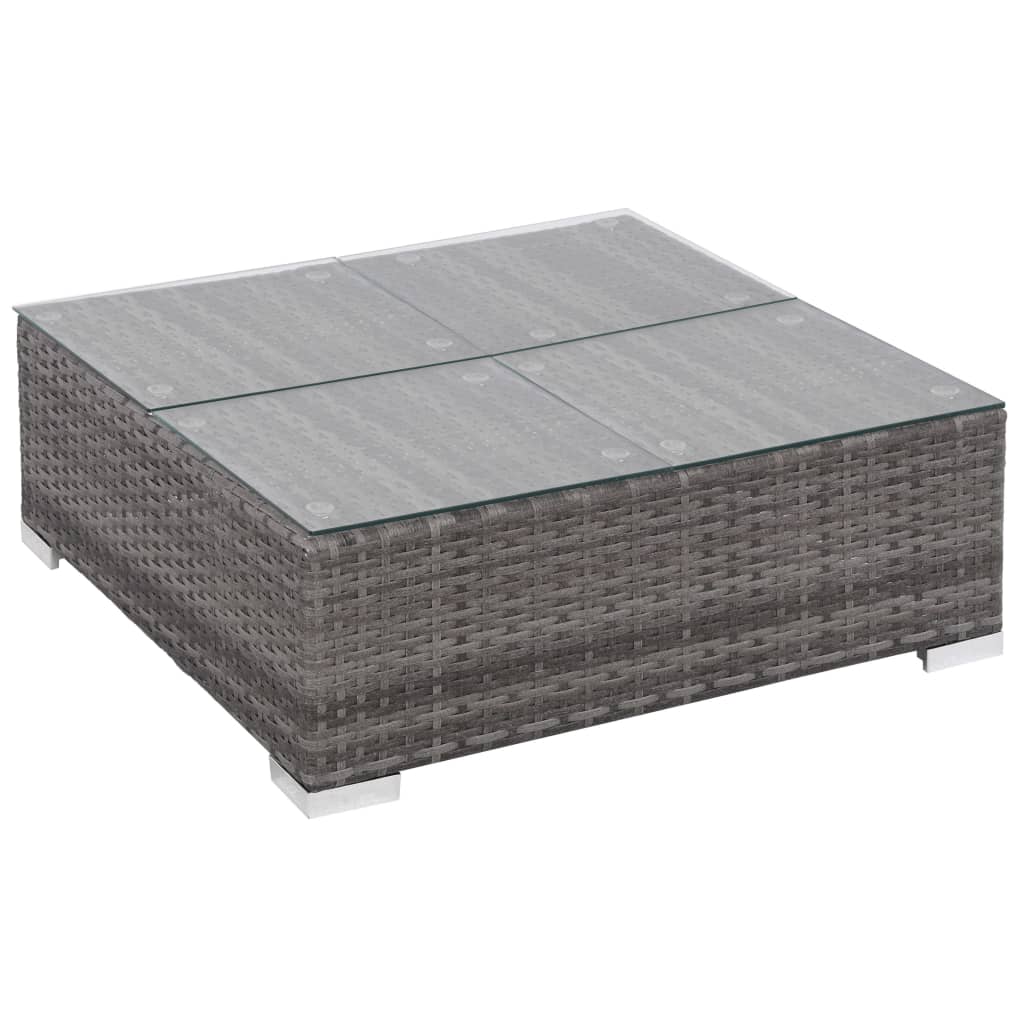 Set de muebles de jardín 6 pzas y cojines ratán sintético gris