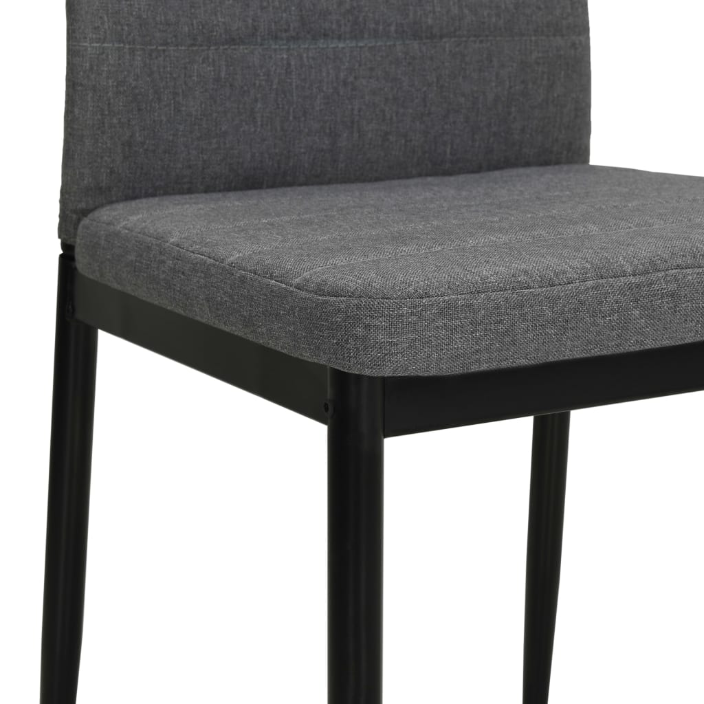 Sillas de comedor 6 unidades de tela gris claro