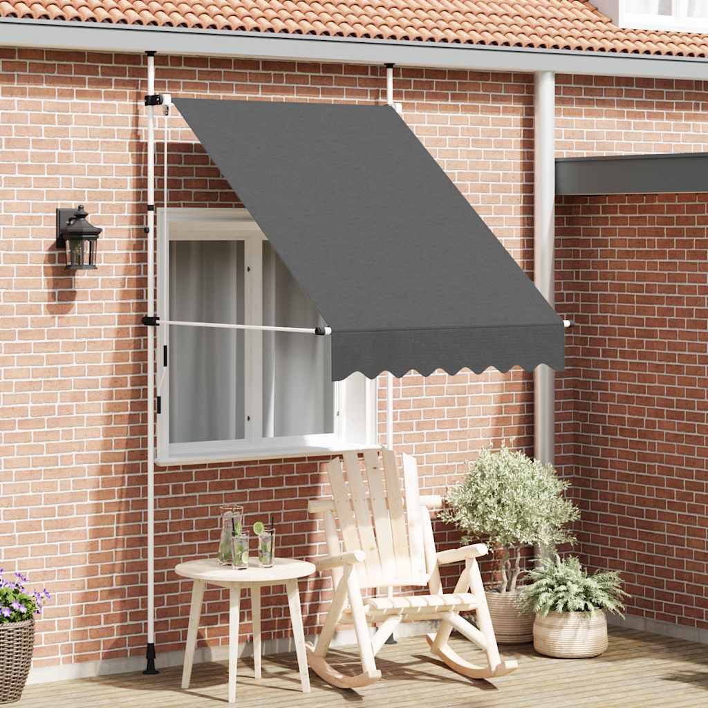 Toldo manual retrátil laranja e castanho 100 cm
