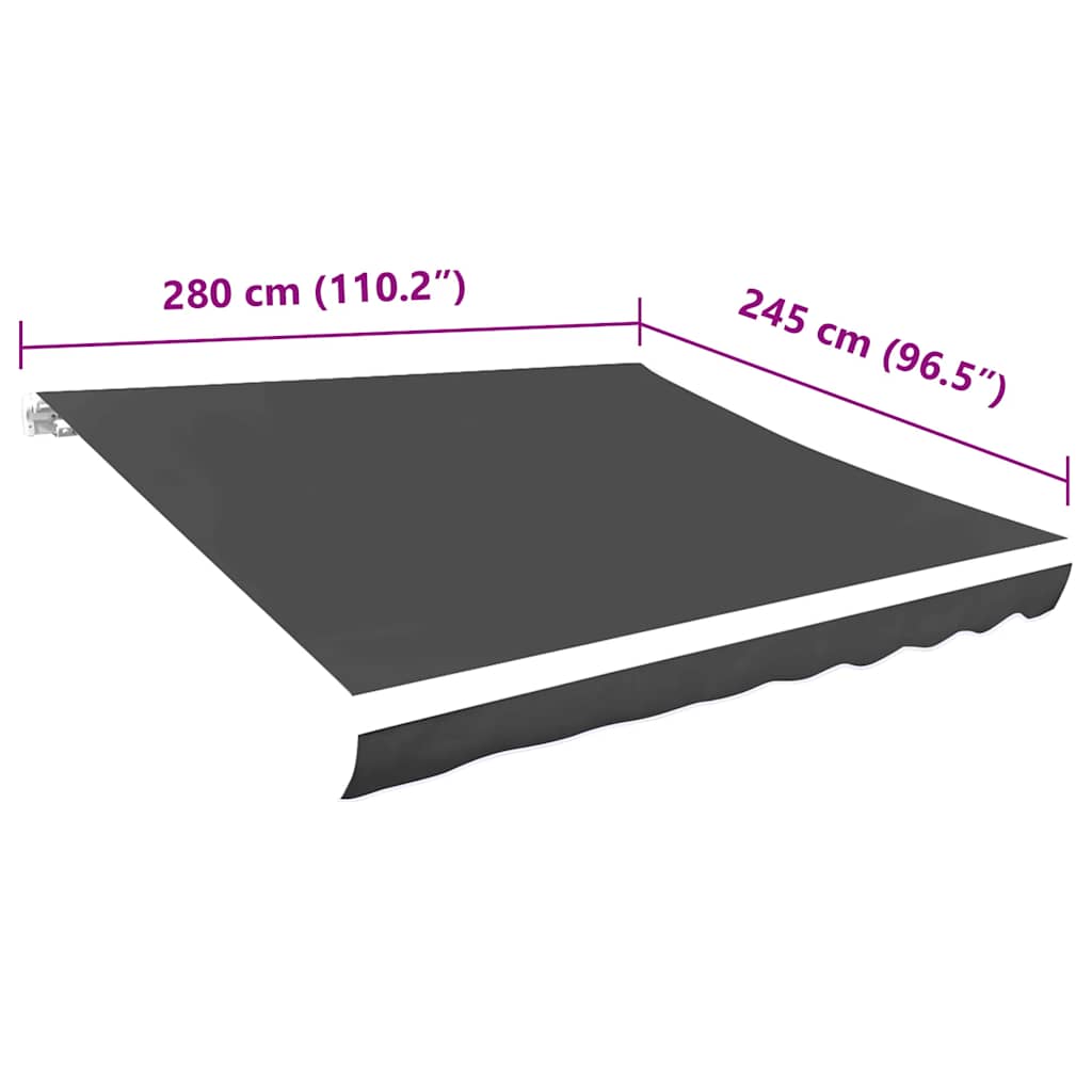 Toldo de lona blanco gris antracita 3x2,5 m