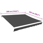 Toldo de lona blanco gris antracita 3x2,5 m