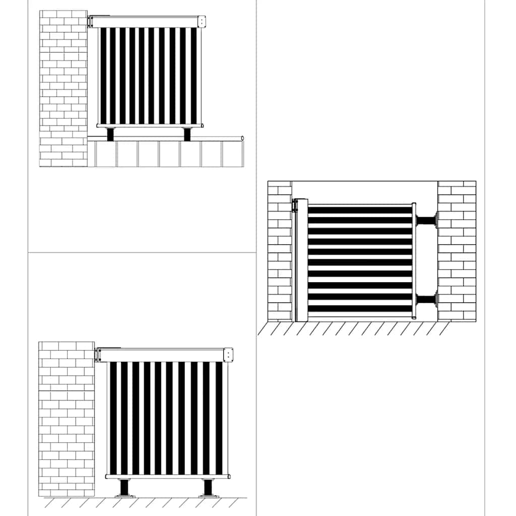 Toldo lateral de balcón multifuncional 150x200 cm crema