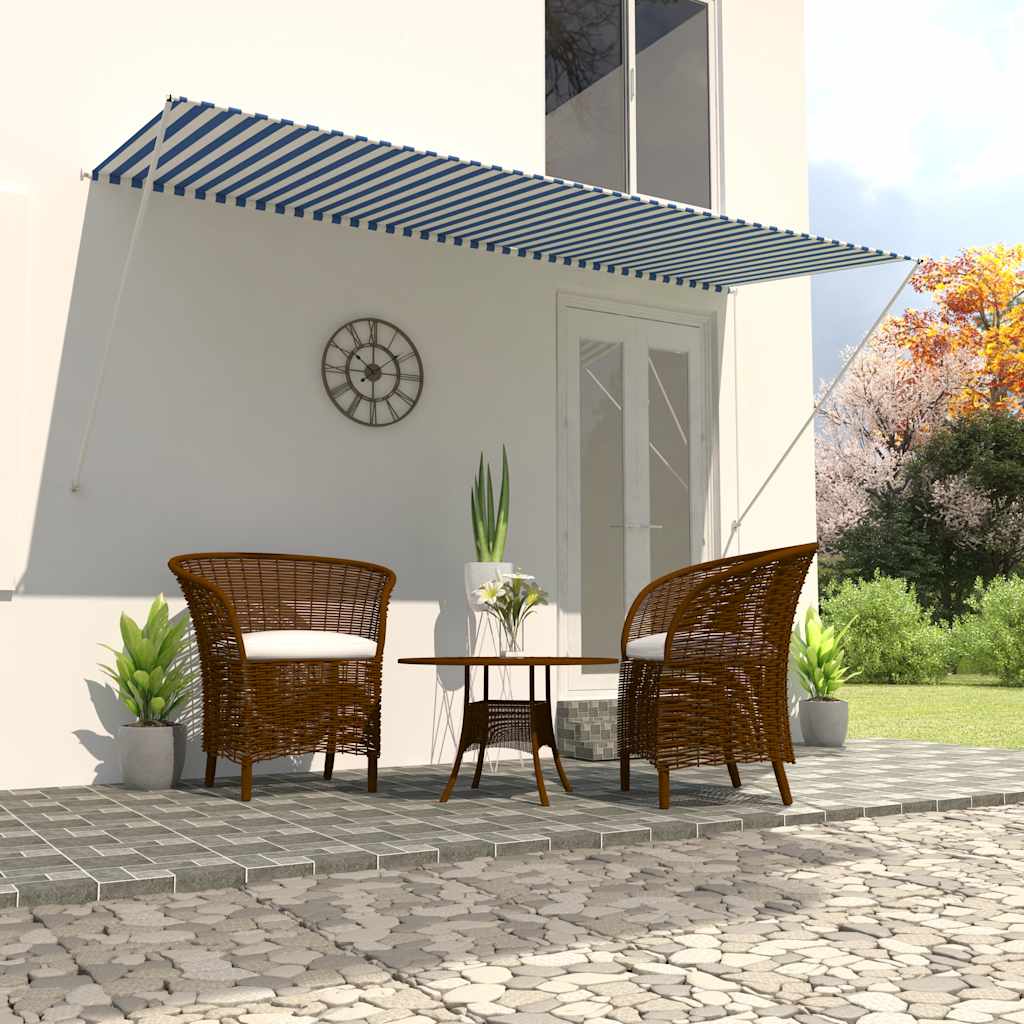 Toldo retráctil 150x150 cm amarillo y blanco