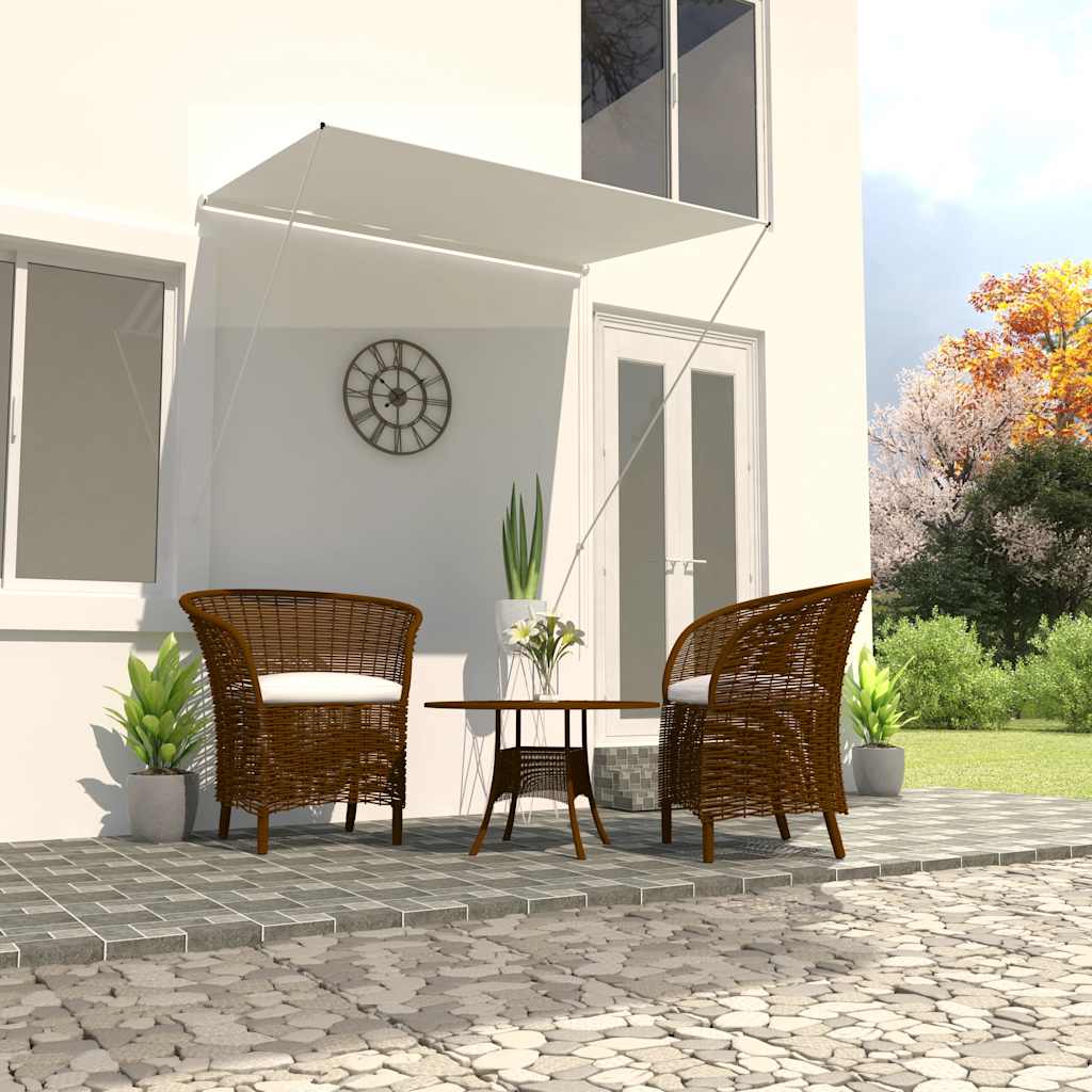 Toldo retráctil 150x150 cm amarillo y blanco