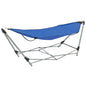 Blue foldable hammock with stand