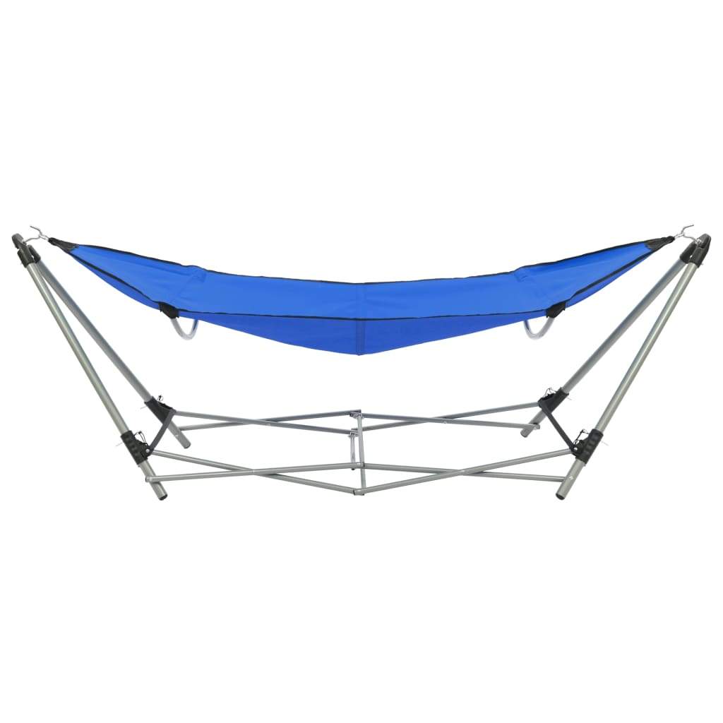 Hamaca con soporte plegable azul