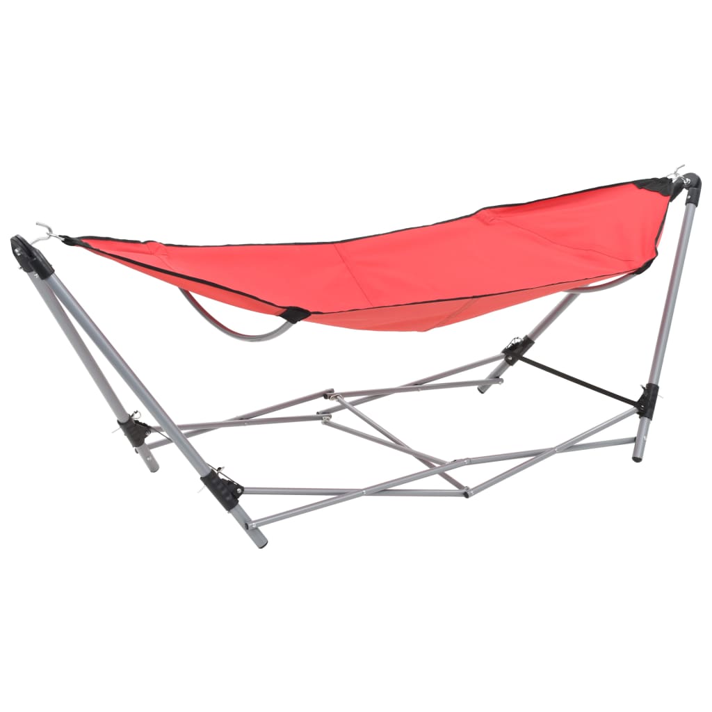 Blue foldable hammock with stand