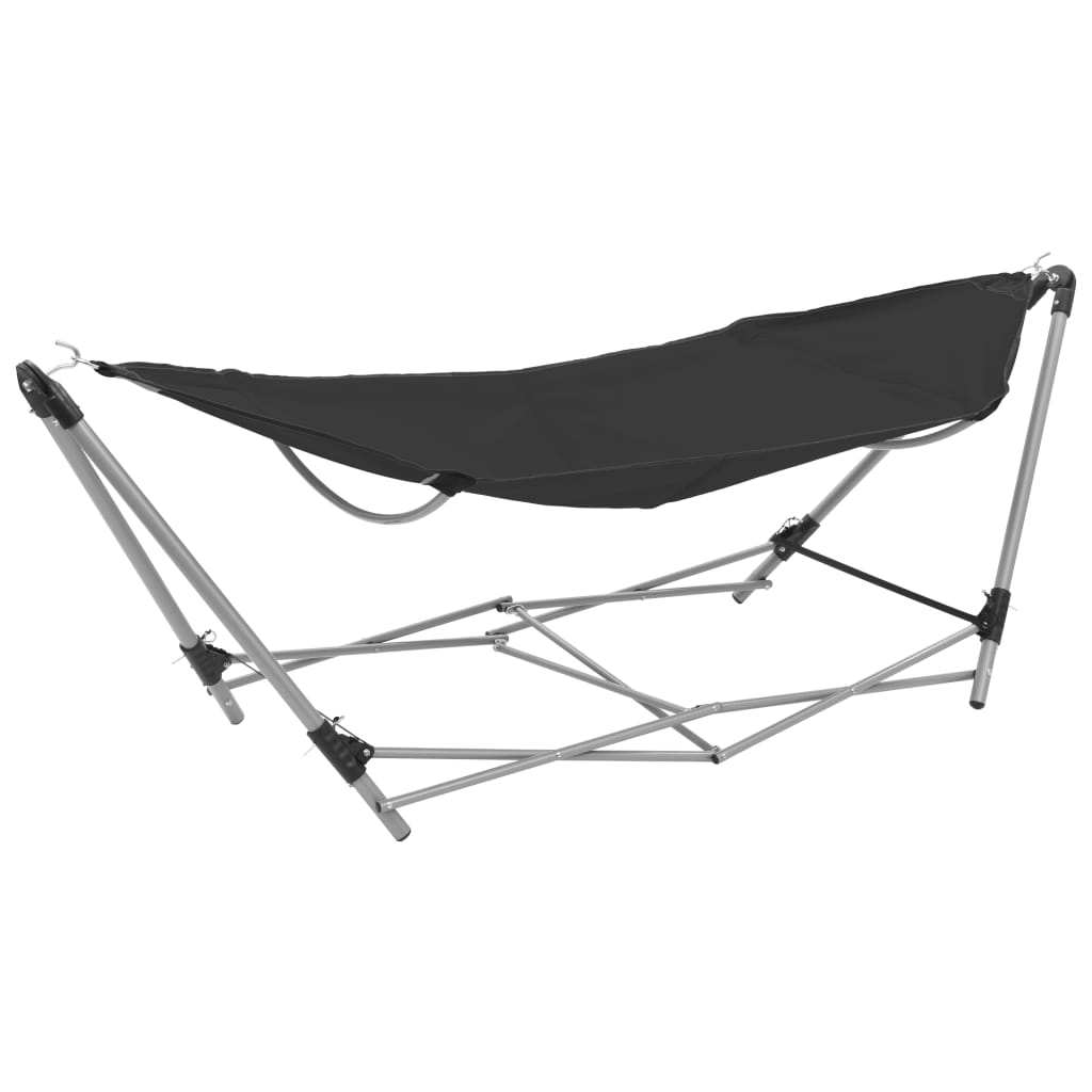 Blue foldable hammock with stand
