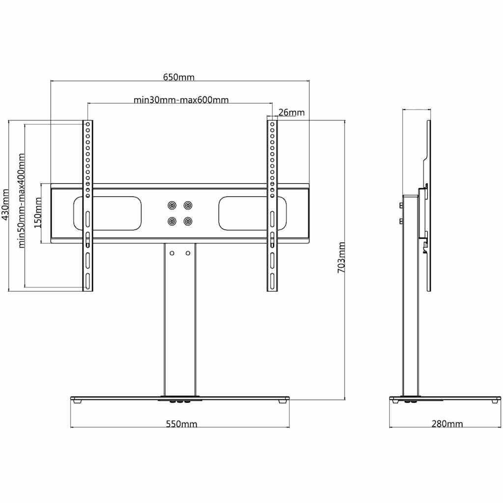Soporte de televisor con base hierro negro 32"-70"