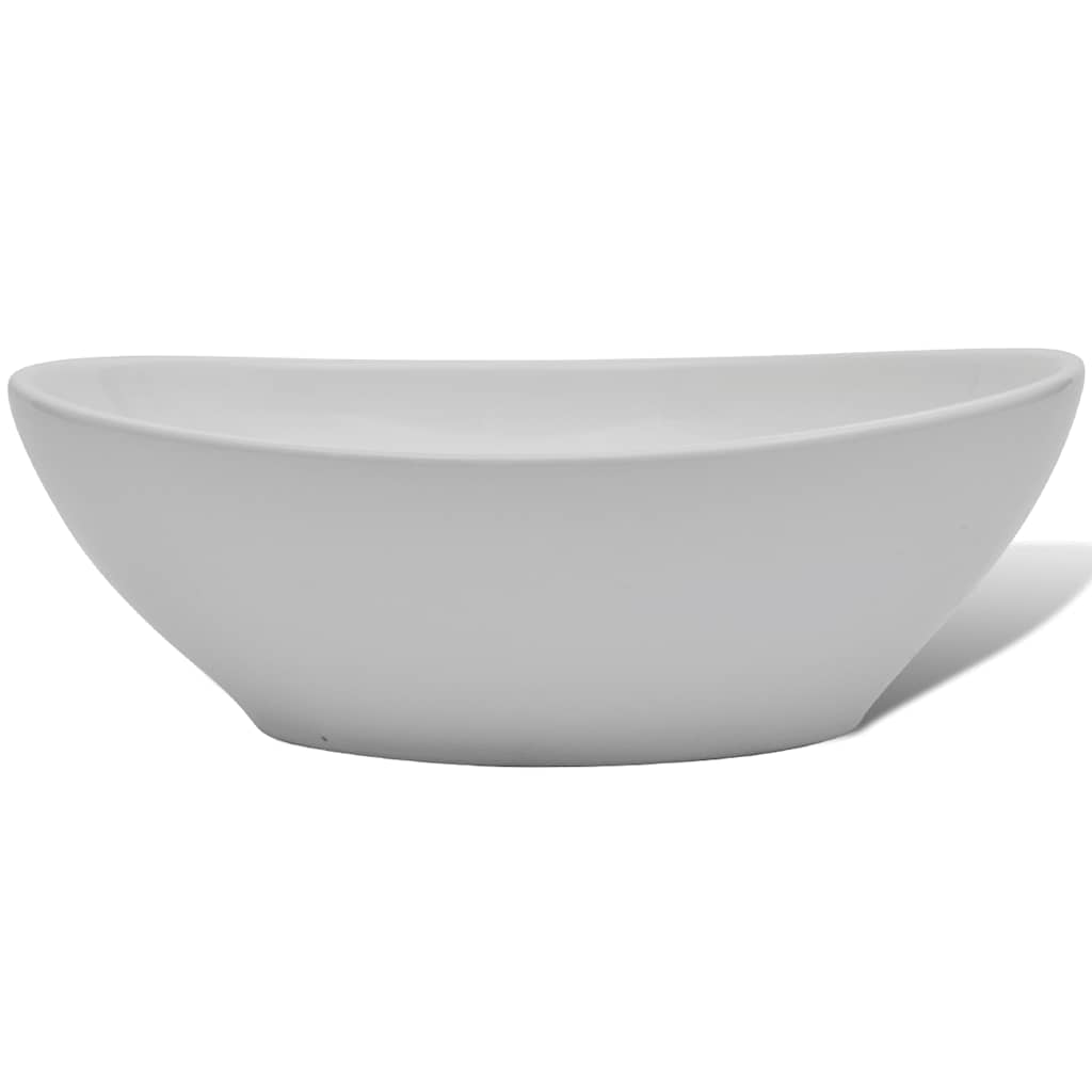 Lavabo de cerámica 40x33 cm ovalado blanco