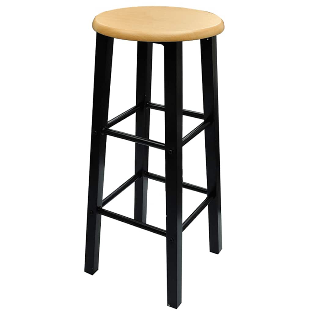 Set de mesa y taburete de bar 3 piezas madera maciza y acero