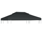 Cubierta superior de cenador 2 niveles negro 310 g/m² 3x3 m