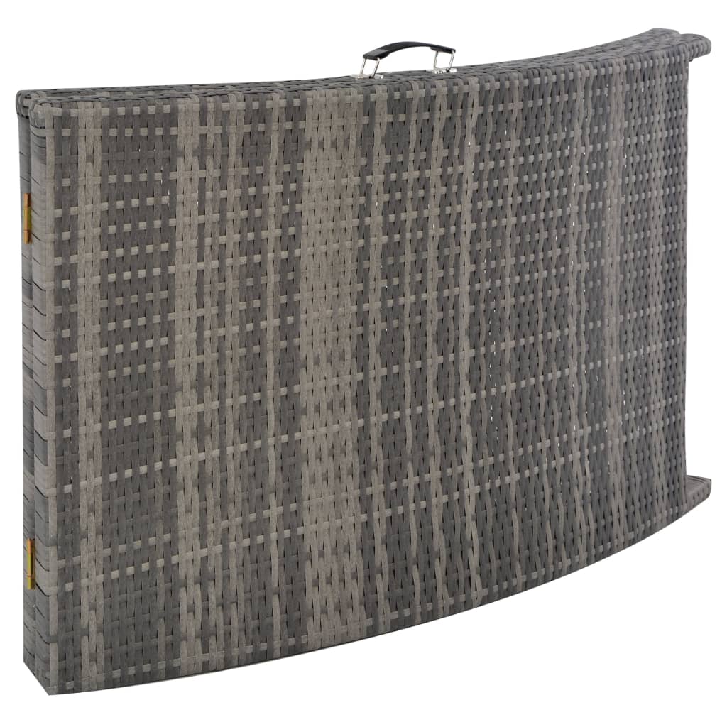 Set de muebles de jardín plegables 3 pzas ratán sintético gris