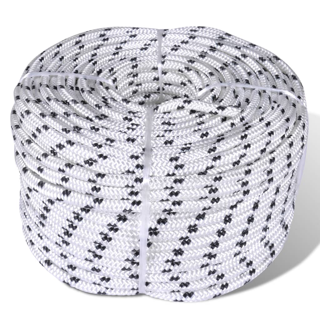 Cuerda trenzada poliéster 10 mm 250 mm blanco