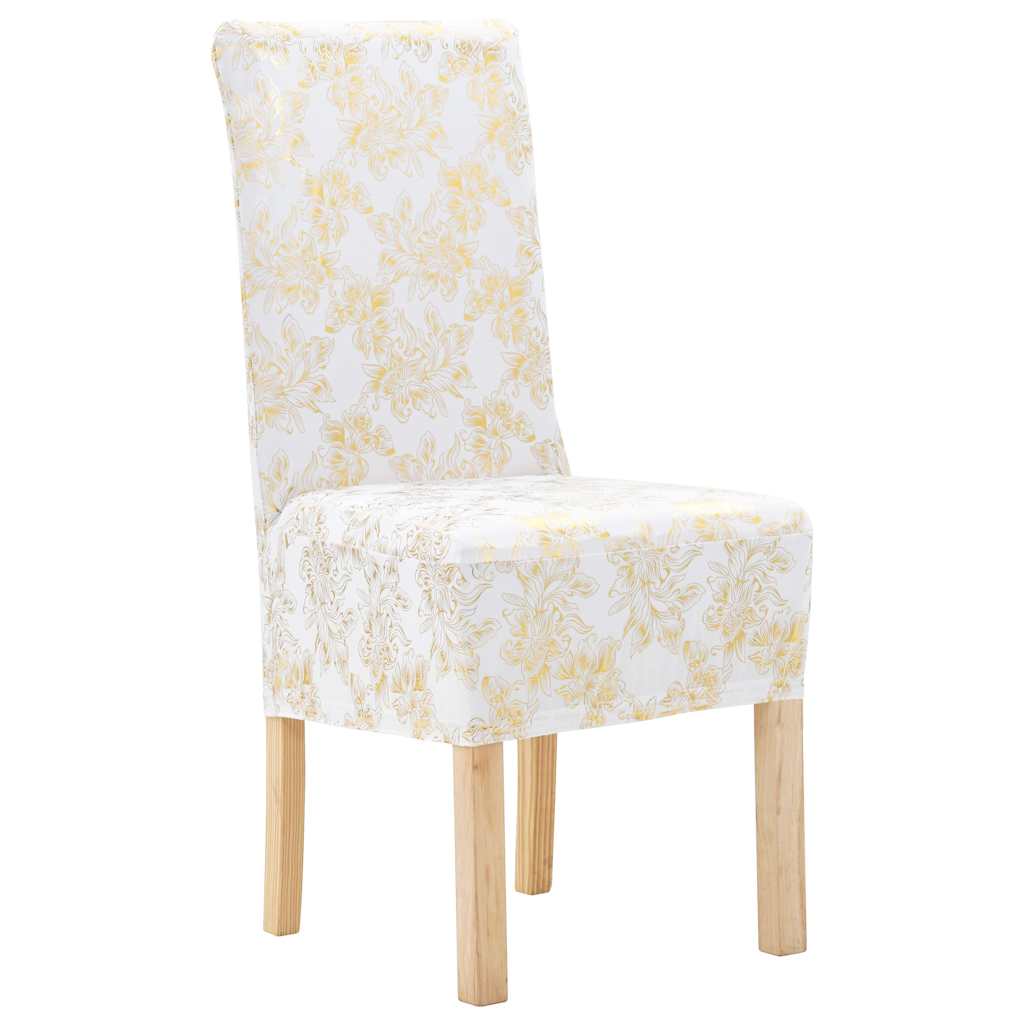 Funda de silla elástica recta 4 unidades blanca