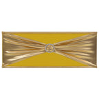 Lazo de silla elástico 25 uds con broche de diamante dorado