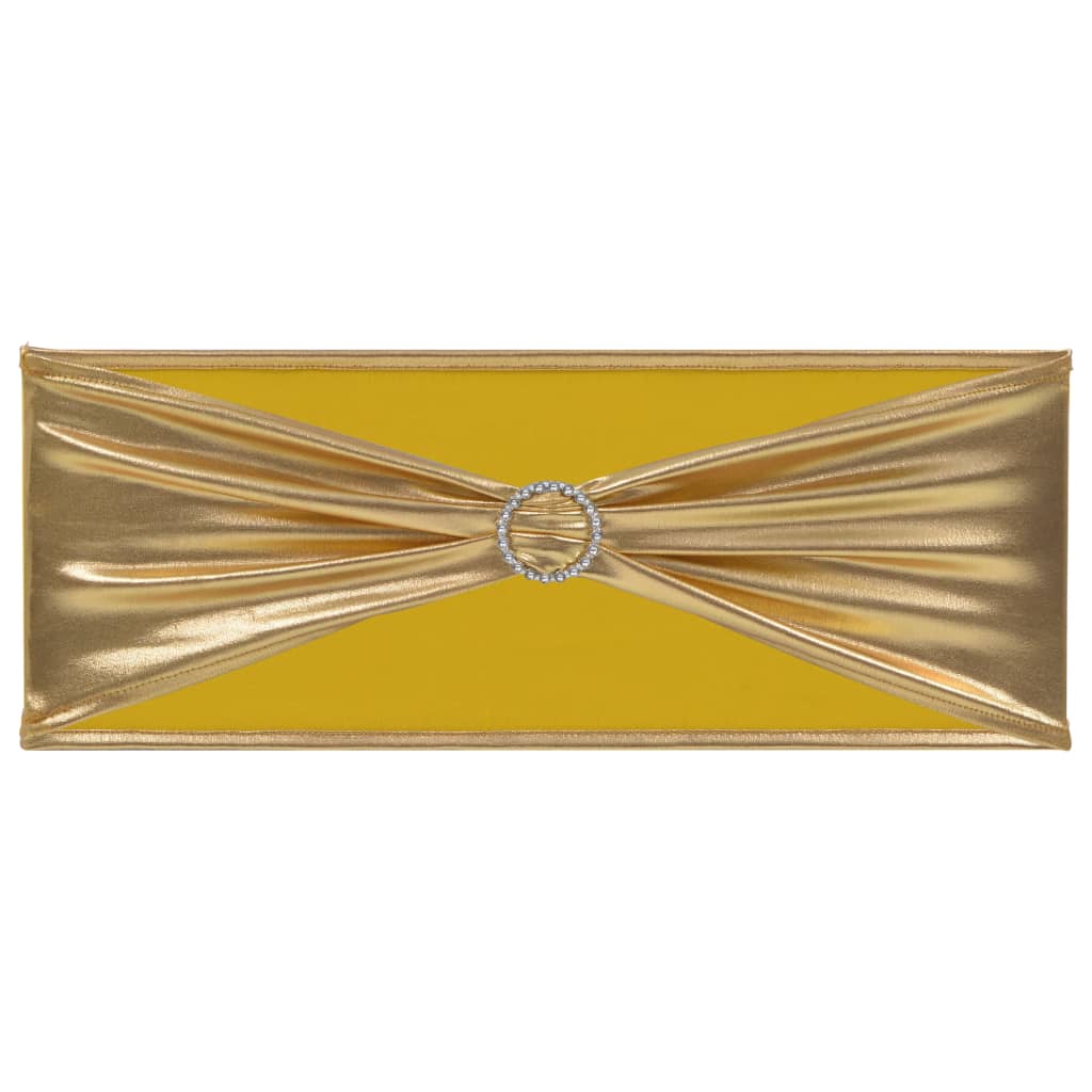 Lazo de silla elástico 25 uds con broche de diamante dorado