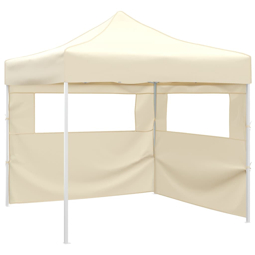 Cenador plegable con 2 paredes azul 3x3 m