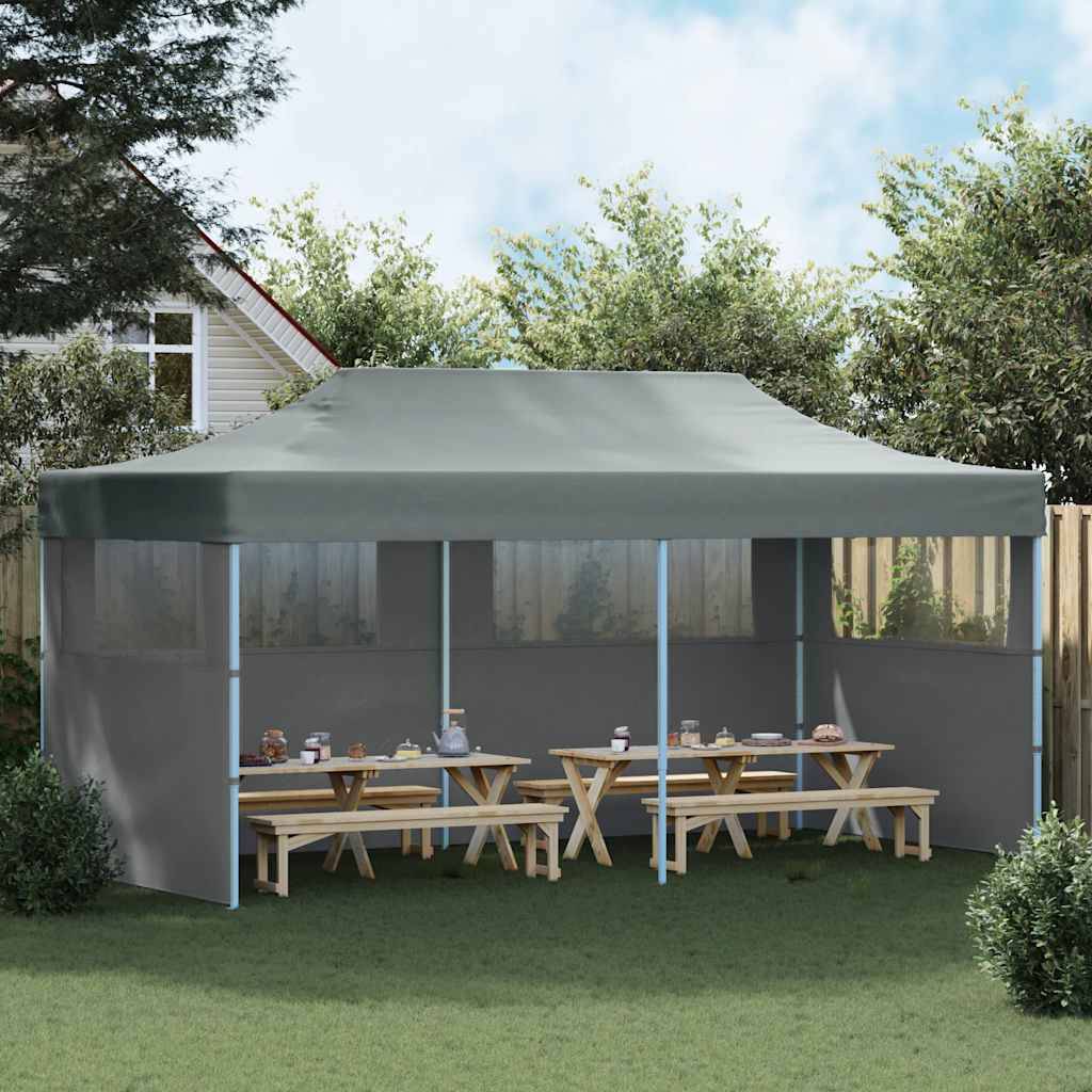 Carpa plegable Pop-up con paredes laterales 3x6 m antracita