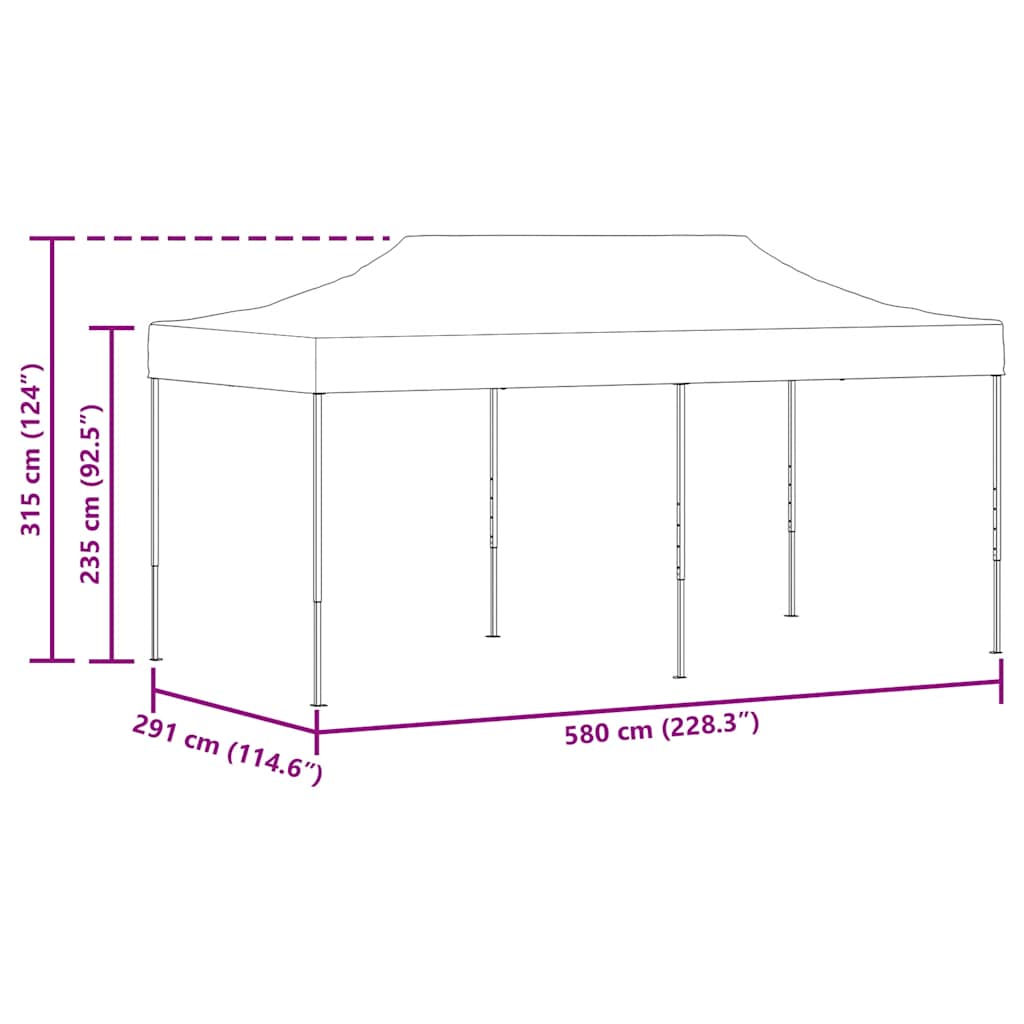 Carpa de fiesta desplegable plegable antracita