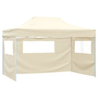 Carpa pleglable con 3 paredes crema 3x4,5 m