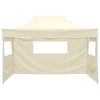 Carpa pleglable con 3 paredes crema 3x4,5 m