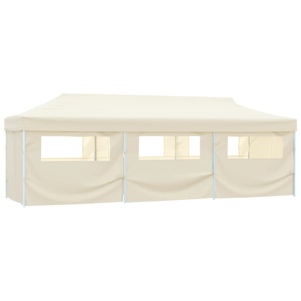 Carpa de fiestas pop-up plegable con 5 paredes blanco 3x9 m