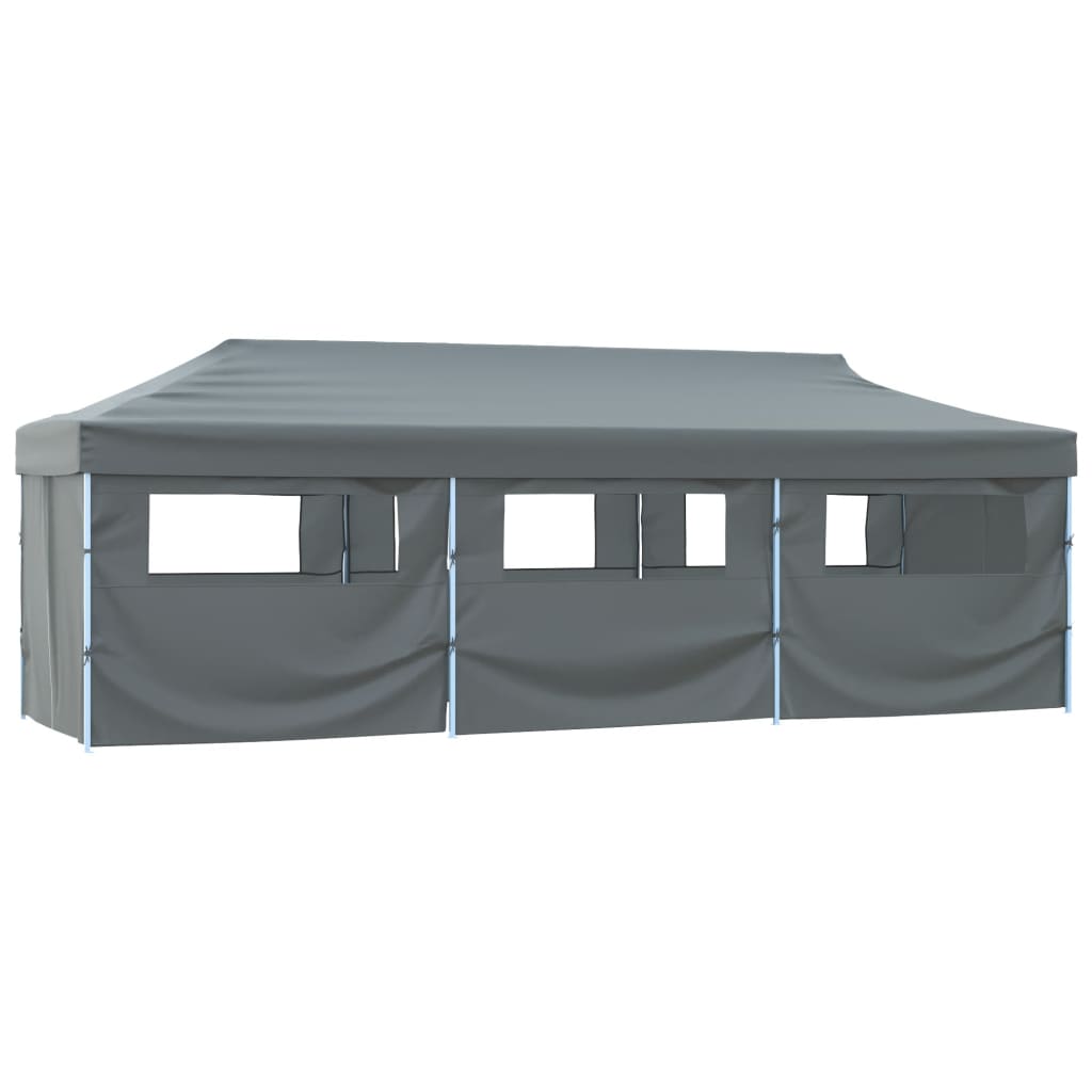 Carpa de fiestas pop-up plegable con 5 paredes blanco 3x9 m
