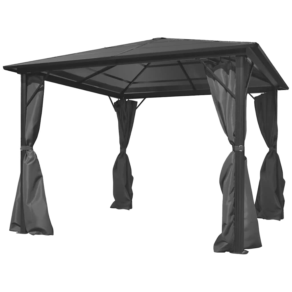 Carpa de jardín con cortinas hexagonal 360x265 cm