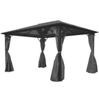 Carpa de jardín con cortinas hexagonal 360x265 cm