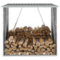 Abrigo de jardim para lenha aço galvanizado cinzento 172x91x154 cm