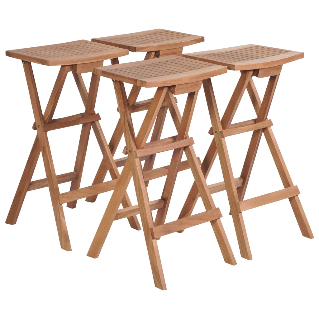 Taburetes plegables de cocina 2 unidades madera de teca maciza