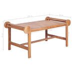 Mesa de centro de teca maciza 100x50x45 cm
