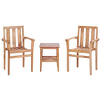 Juego de mesa y sillas de jardín 3 piezas madera de teca maciza