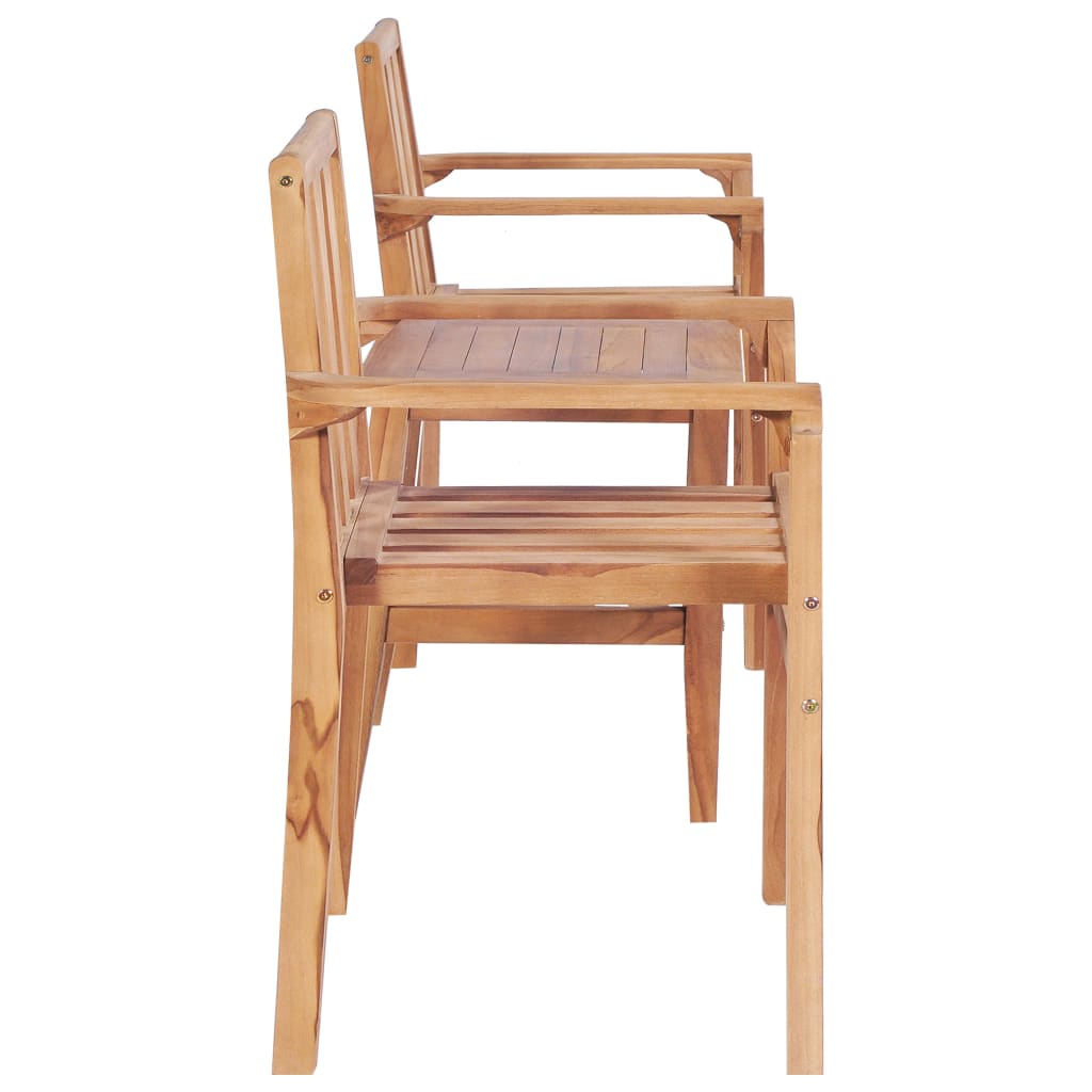 Juego de mesa y sillas de jardín 3 piezas madera de teca maciza