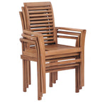 Sillas de comedor apilables 2 unidades teca maciza