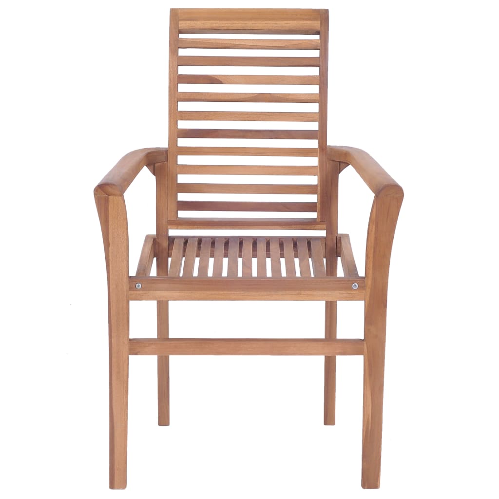 Sillas de comedor apilables 2 unidades teca maciza