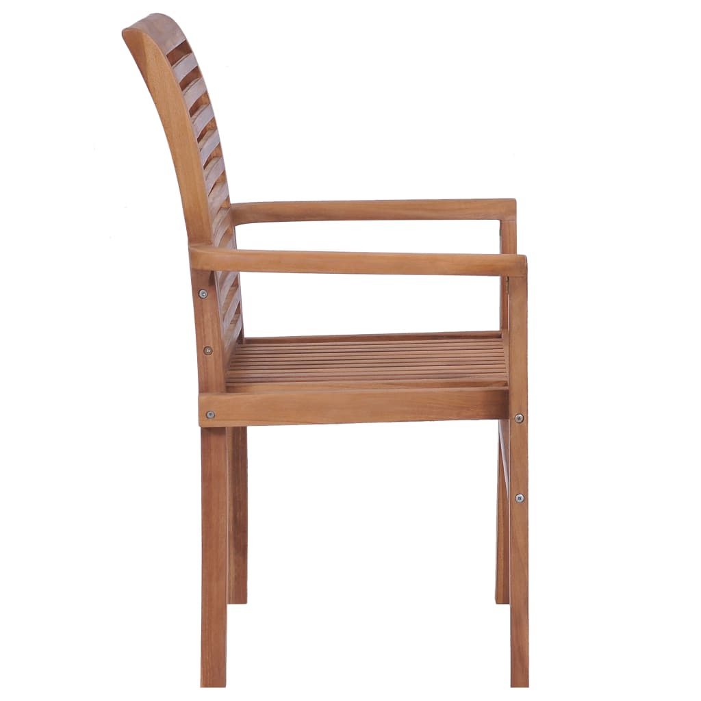 Sillas de comedor apilables 2 unidades teca maciza