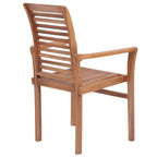 Sillas de comedor apilables 2 unidades teca maciza