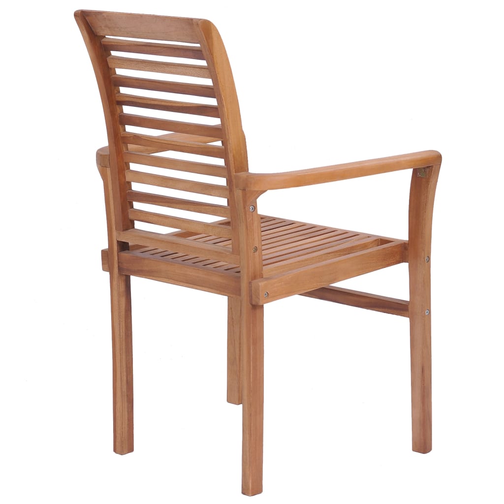 Sillas de comedor apilables 2 unidades teca maciza