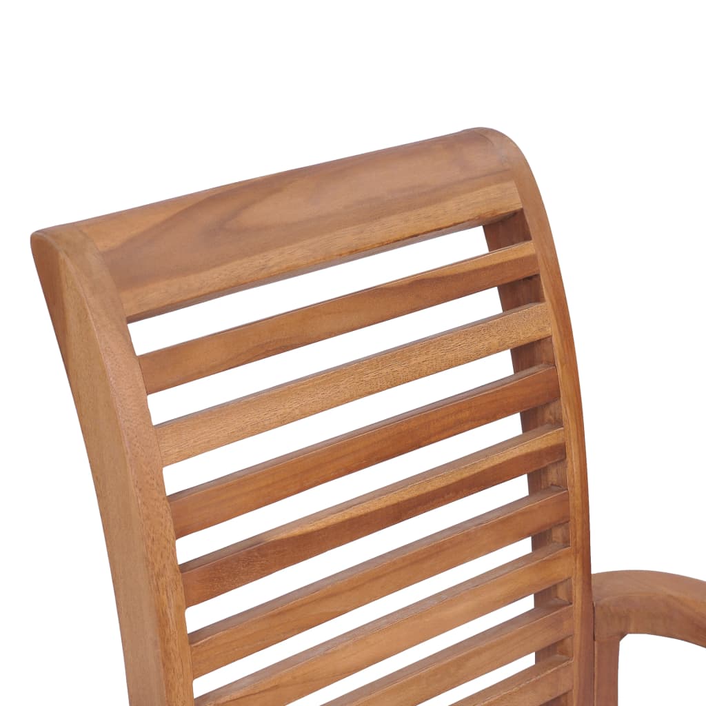 Sillas de comedor apilables 2 unidades teca maciza