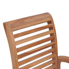 Sillas de comedor apilables 2 unidades teca maciza