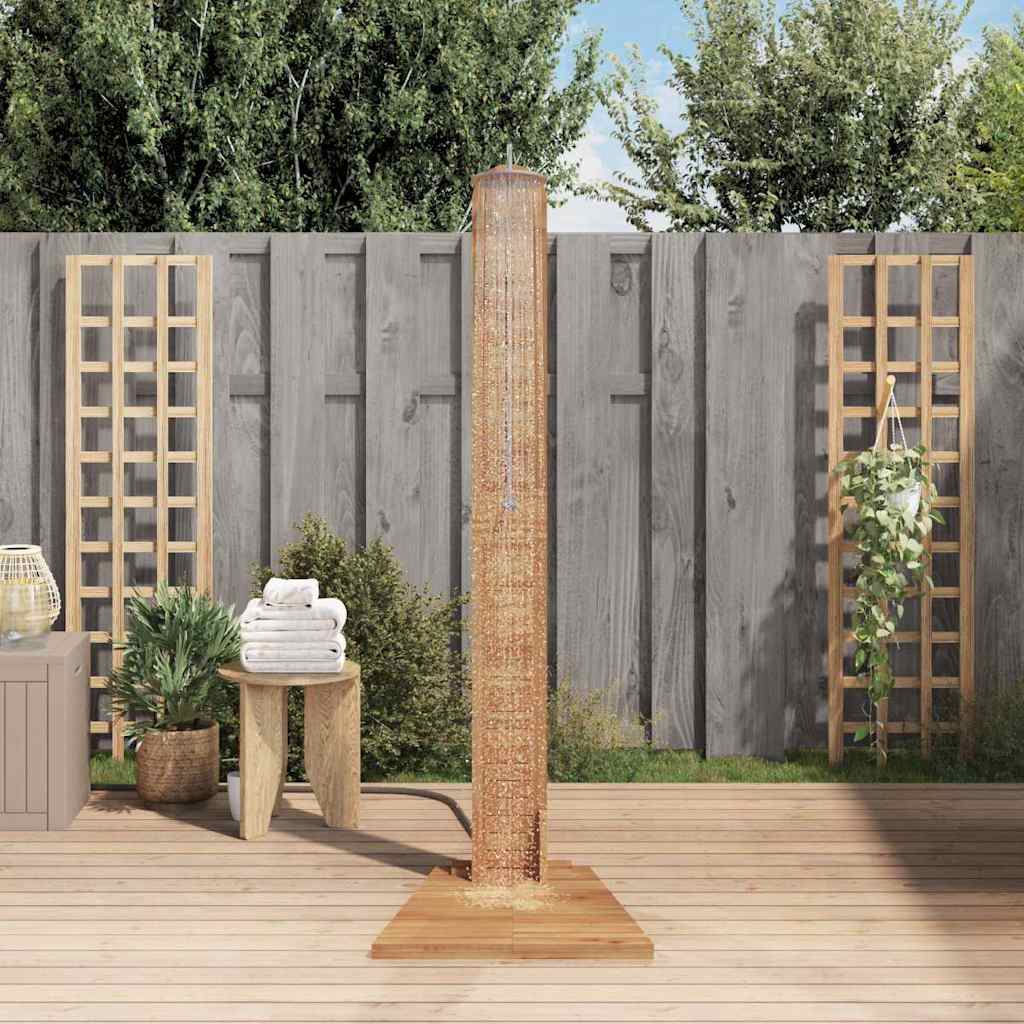 Ducha de jardín madera maciza de teca 70x75x204 cm