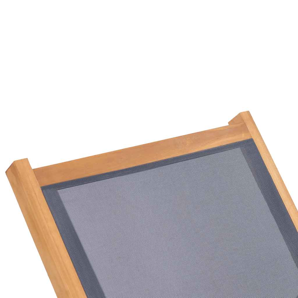 Tumbona plegable con ruedas teca maciza y textileno