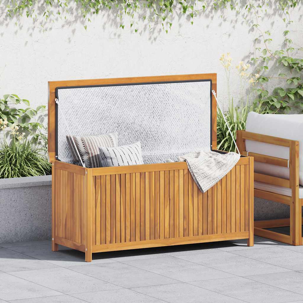 Caixa de armazenamento de jardim madeira maciça de teca 120x50x58 cm