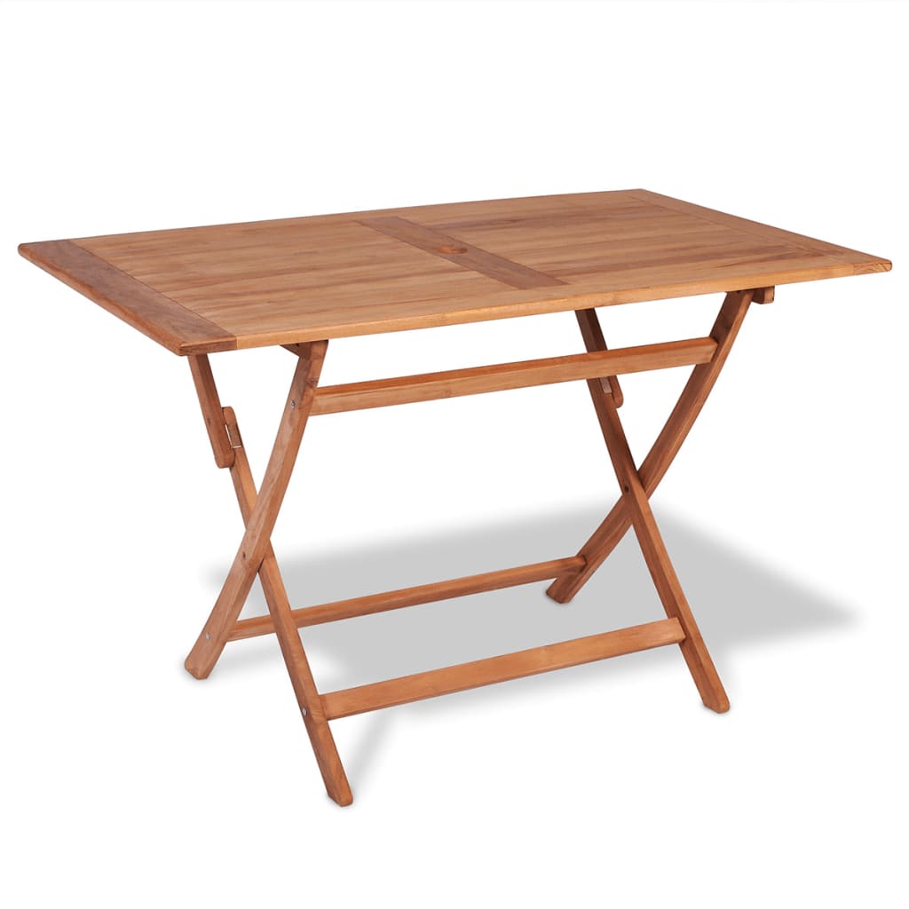 Conjunto de comedor de jardín 5 piezas madera maciza de teca