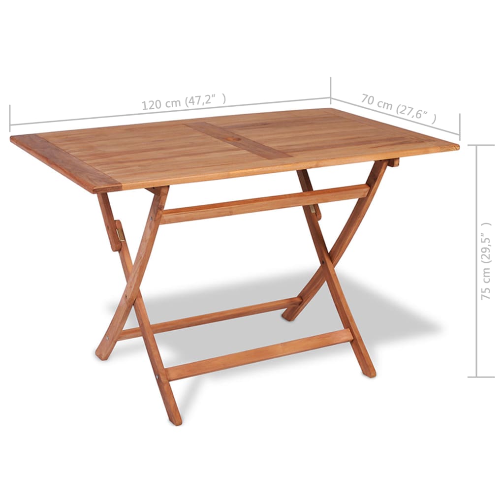 Conjunto de comedor de jardín 5 piezas madera maciza de teca