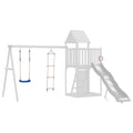 Columpio con escalera de cuerda polietileno azul